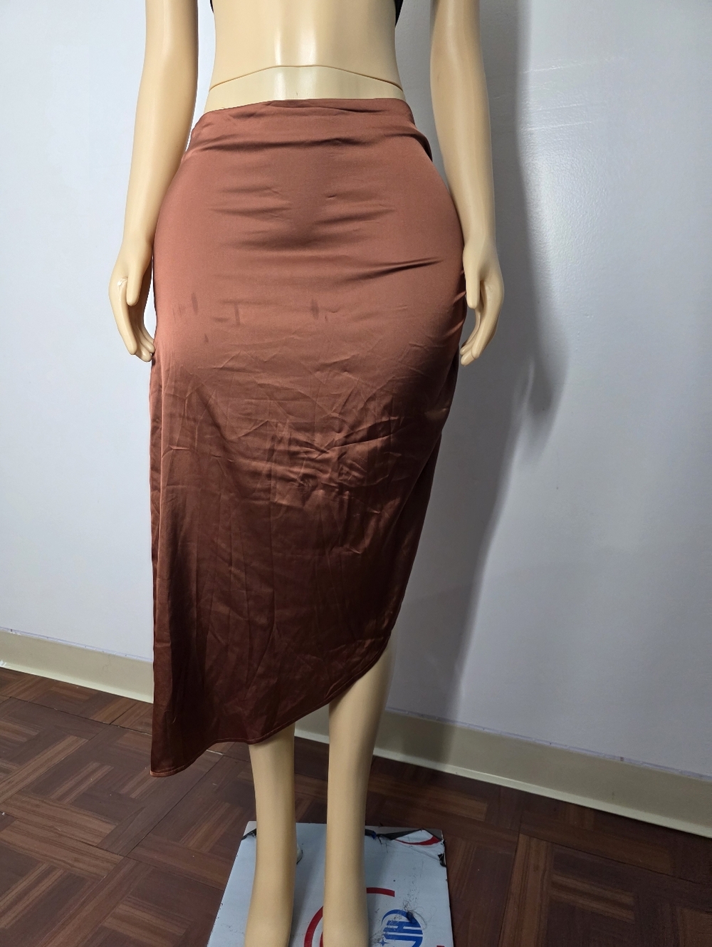 Cider Rust Brown Asymmetric Midi Skirt Size US/L